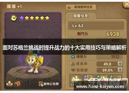 面对苏格兰挑战时提升战力的十大实用技巧与策略解析