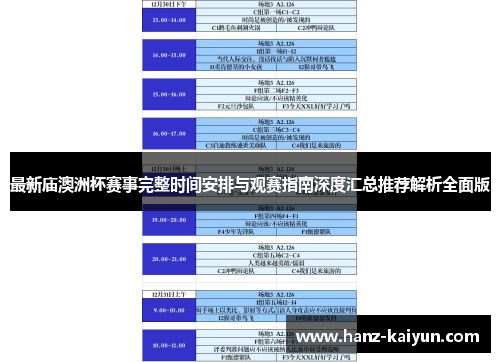 最新庙澳洲杯赛事完整时间安排与观赛指南深度汇总推荐解析全面版 最新庙澳洲杯赛事完整时间安排与观赛指南深度汇总推荐解析全面版
