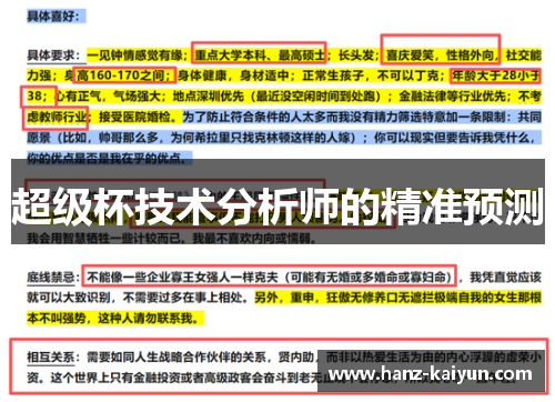 超级杯技术分析师的精准预测